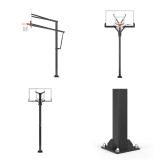 Баскетбольная стойка стационарная UNIX Line B-Stand-TG PRO 72"x42" (180 х 105 см) R45 H230-305 см