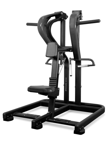 Горизонтальная тяга BRONZE GYM PL-1702, черный, рычажный тренажер-хаммер, нагружаемый дисками