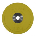 Диск бампированный обрезиненный цветной FOREMAN FM/BM-15KG-YL, вес: 15 кг