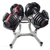 Пара регулируемых гантелей Original Fitness 24 кг на стойке