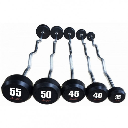 Aerofit AFBZ35-55 (AFB145-C/35-55KG) Набор изогнутых обрезиненных штанг, 35-55 кг Aerofit AFBZ35-55 (AFB145-C/35-55KG) Набор изогнутых обрезиненных штанг, 35-55 кг