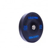Бампированный диск LIVEPRO Black Rubber Bumper Plate 10 кг, черный/зеленый