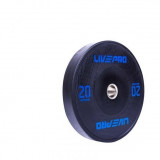 Бампированный диск LIVEPRO Black Rubber Bumper Plate 25 кг, черный/красный