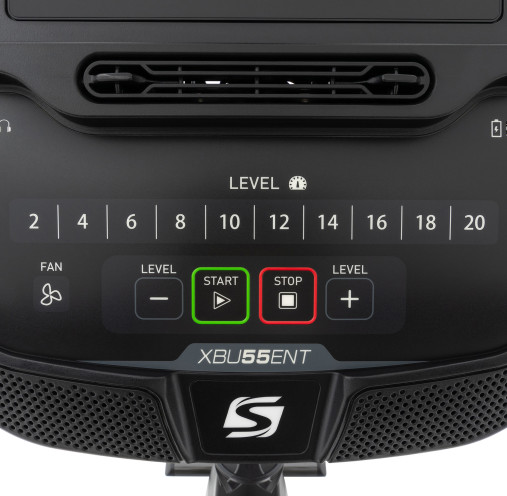 Велотренажер SPIRIT XBU55ENT BLACK с вертикальной посадкой и 10” тачскрин дисплеем