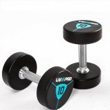 Гантели в уретане LIVEPRO Premium Urethane Dumbbells 28 кг, черный/синий