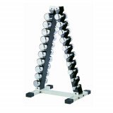 Набор хромированных гантелей 1-10 кг 20 шт. со стойкой MB Barbell